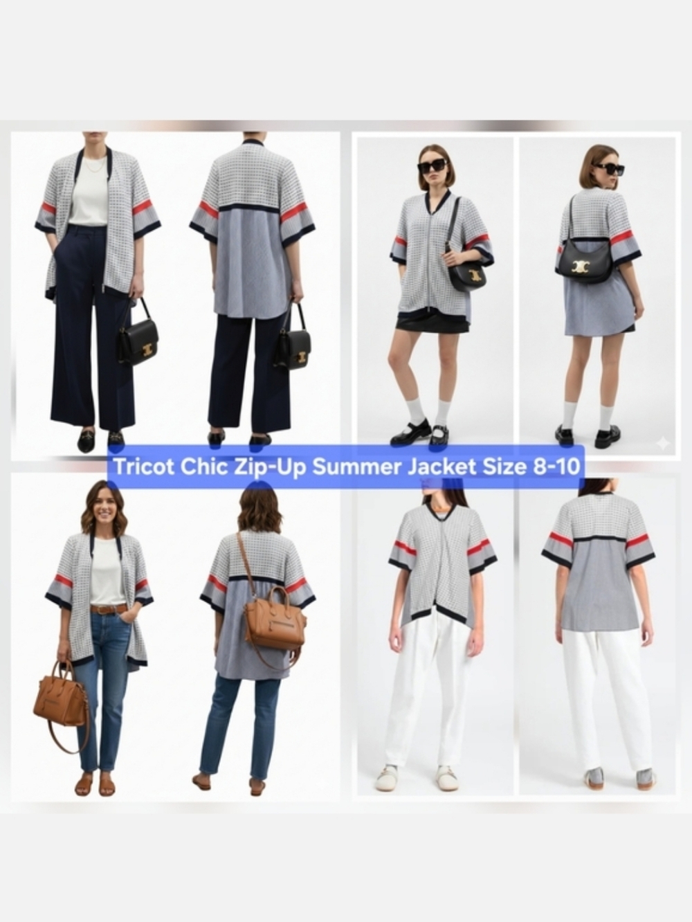 Tricot Chic Zip-Up Summer Jacket Size 8-10